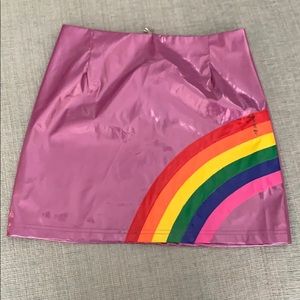 Rainbow vinyl skirt